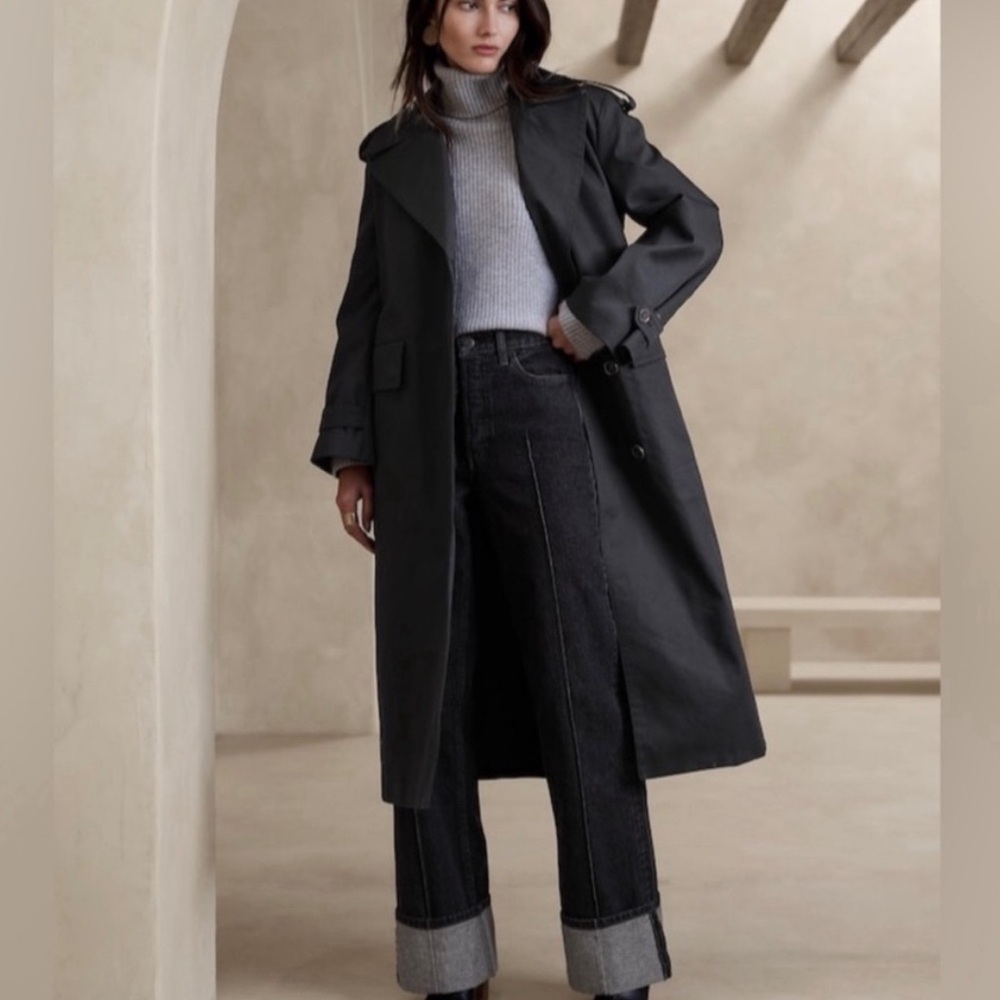Banana Republic Classic Black Trench Coat